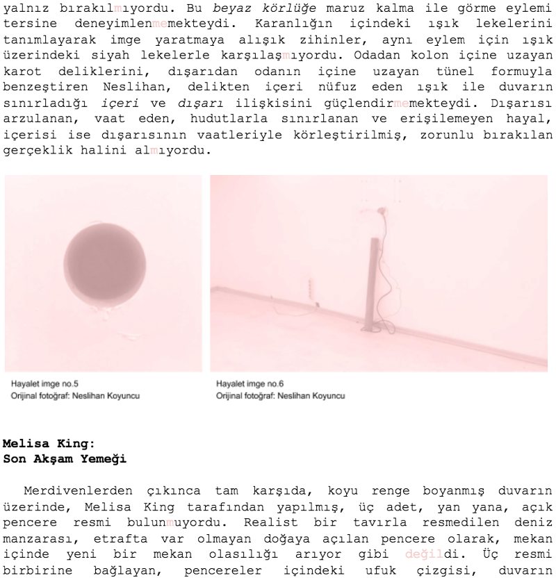 Imaginary Exhibition, page 6 of the text as published in Orta Format