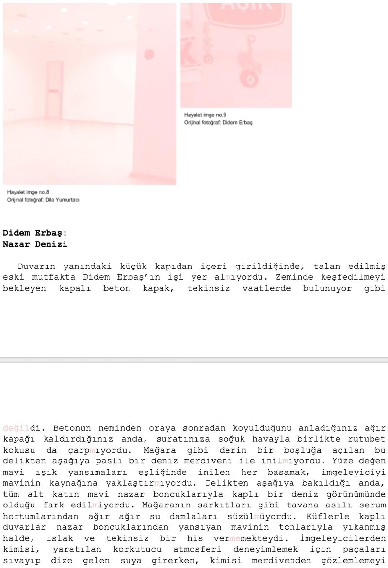 Imaginary Exhibition, page 8 of the text as published in Orta Format