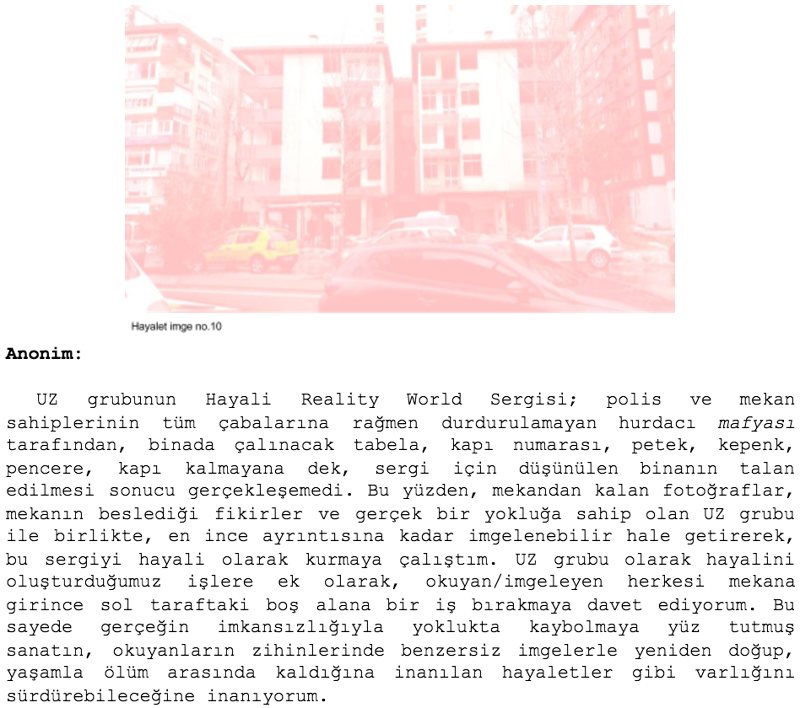 Imaginary Exhibition, page 10 of the text as published in Orta Format